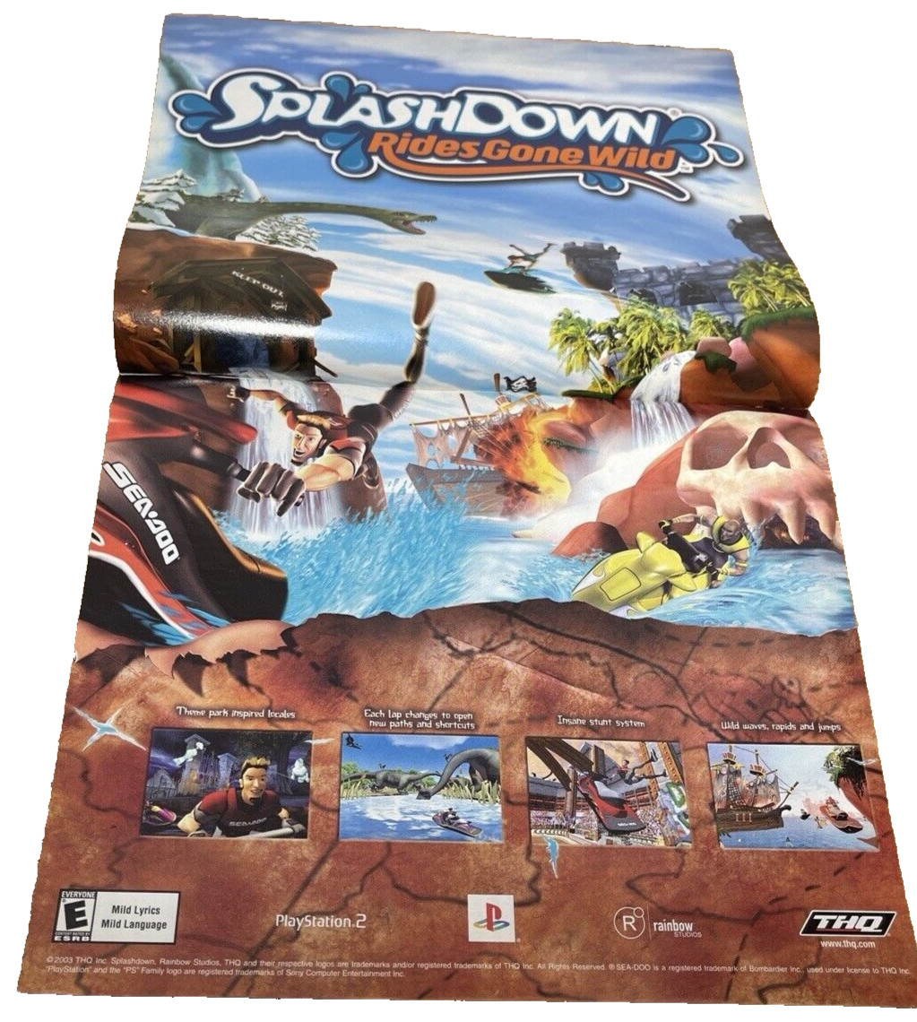 Splashdown: Rides Gone Wild - Vintage Gaming Print Ad / Poster / Wall Art B