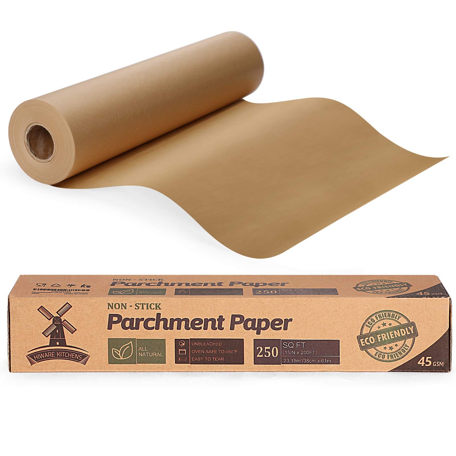Unbleached 15 X 200 Ft Parchment Baking Paper Roll - 250 Sq.ft For Baking