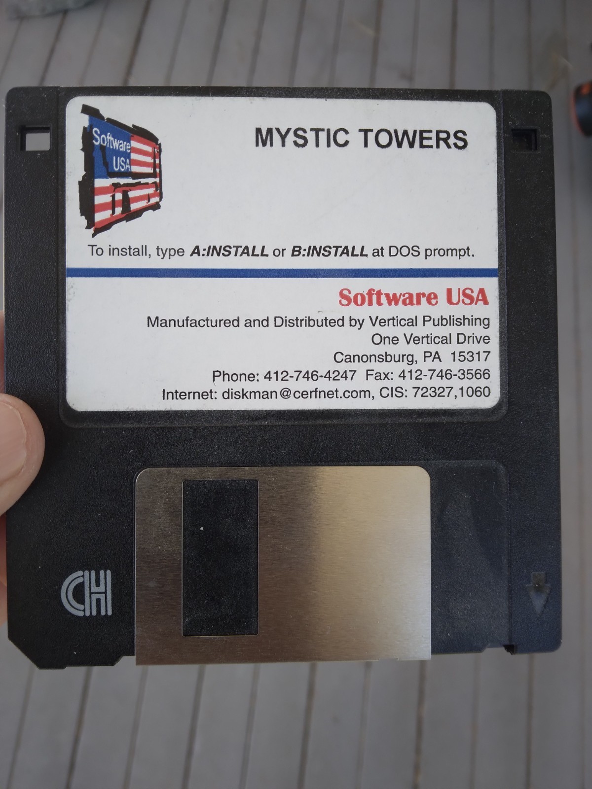 Mystic Towers vintage PC game, diskette