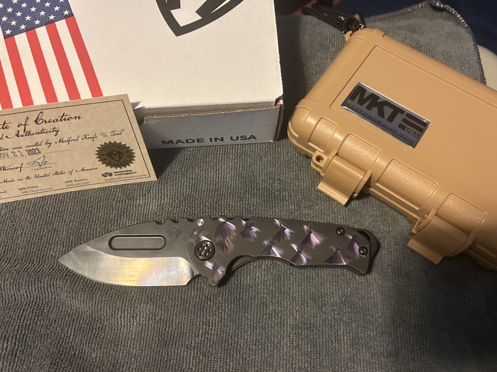 Medford Genesis T Drop Point Birds of Paridise Folding Knife