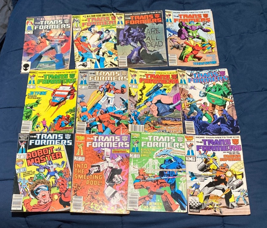(12) TRANSFORMERS MARVEL COMICS LOT 1984 1985 #1, 2, 5, 10 - 15, 17, 18, 19 GOOD