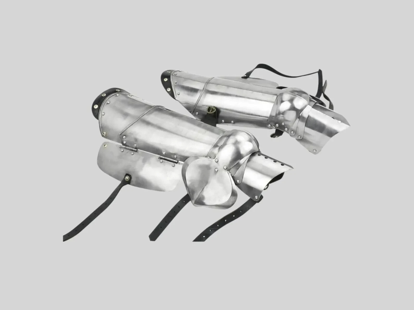 Medieval Polished Steel Knight Armor Leg Armor Set / Cuisse and Poleyn Cosplay