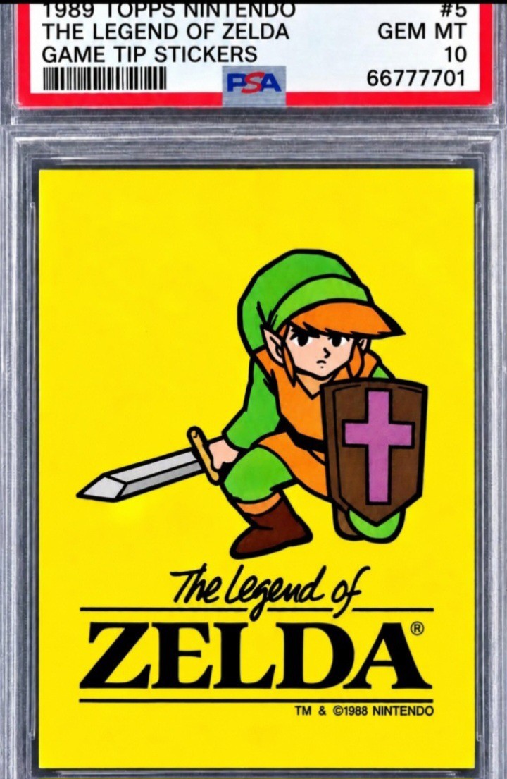 Topps 1989 Nintendo Game Tip Stickers Zelda Link #5 PSA 10 Cert 66777701