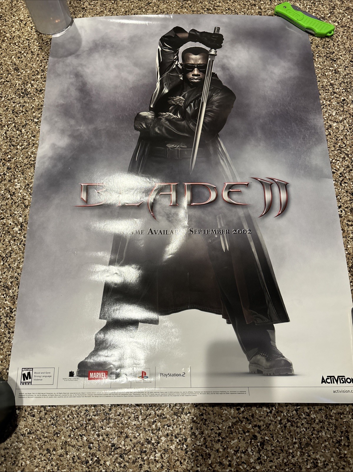 Blade 2 Video Game Poster 28x20 Activision PlayStation 2 Xbox Marvel