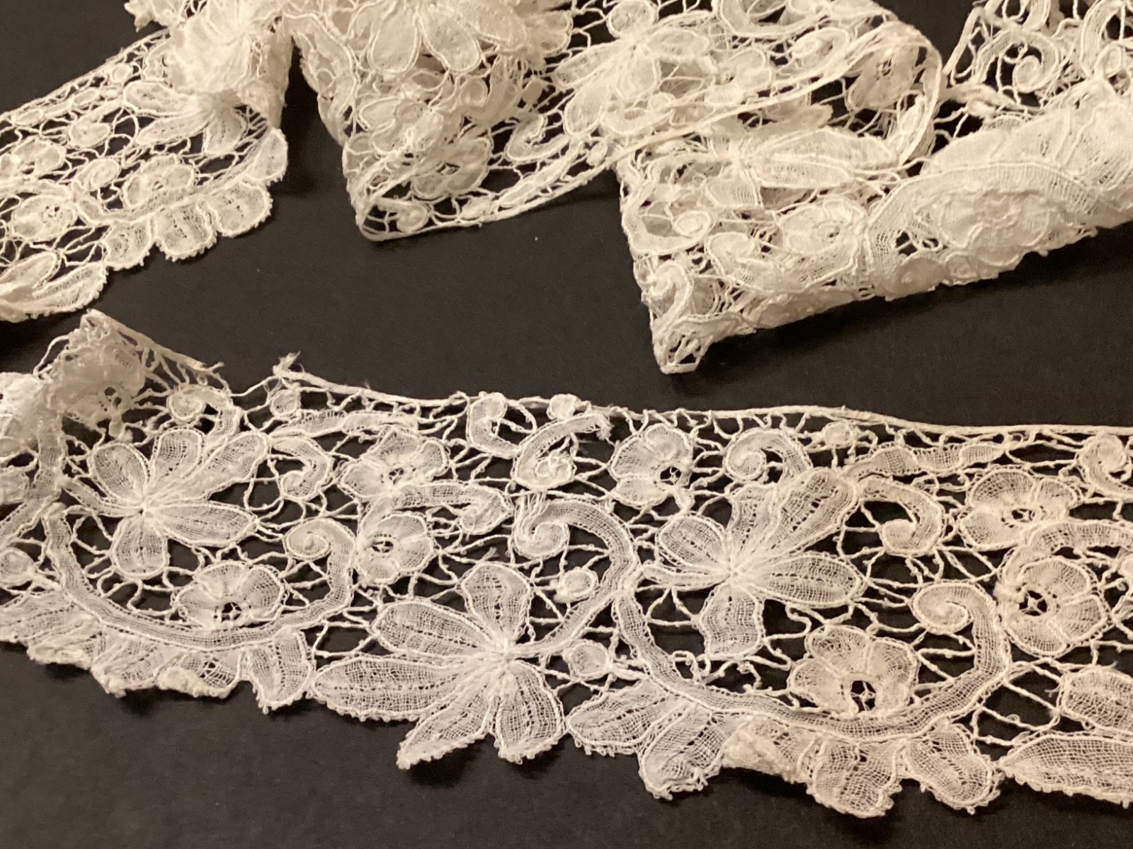 Duchesse Brussels Antique 19thC Handmade Needle LACE Study Craft Sew - Civil War