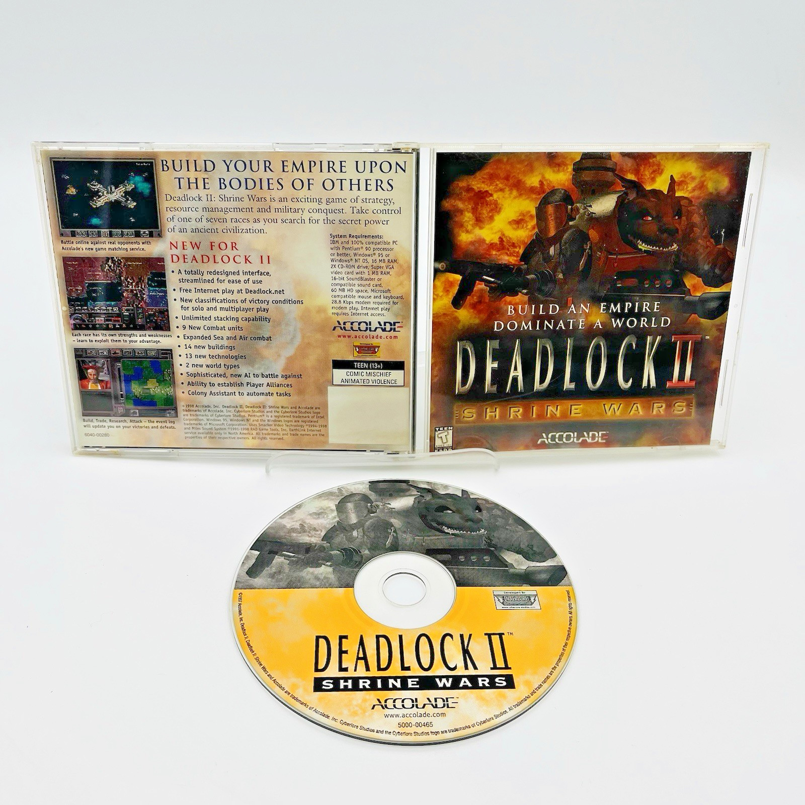 Deadlock II 2 Shrine Wars (Windows PC 1998) Complete w/ Insert Strategy Accolade