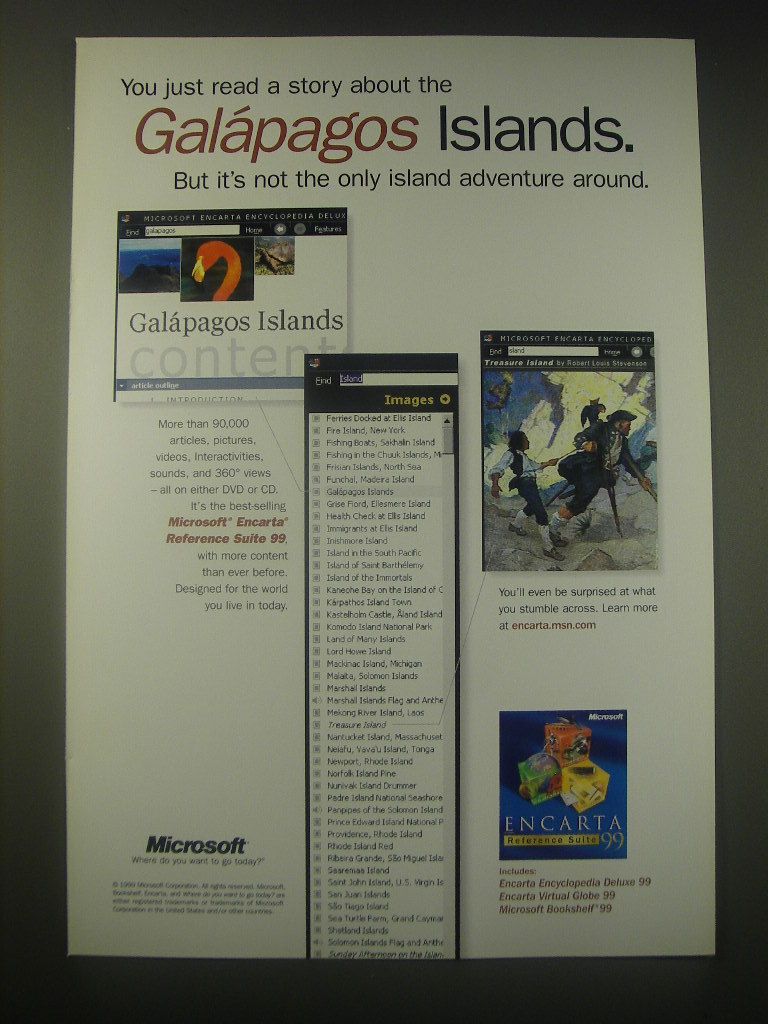 1998 Microsoft Encarta Reference Suite 99 Software Ad - You just read a story