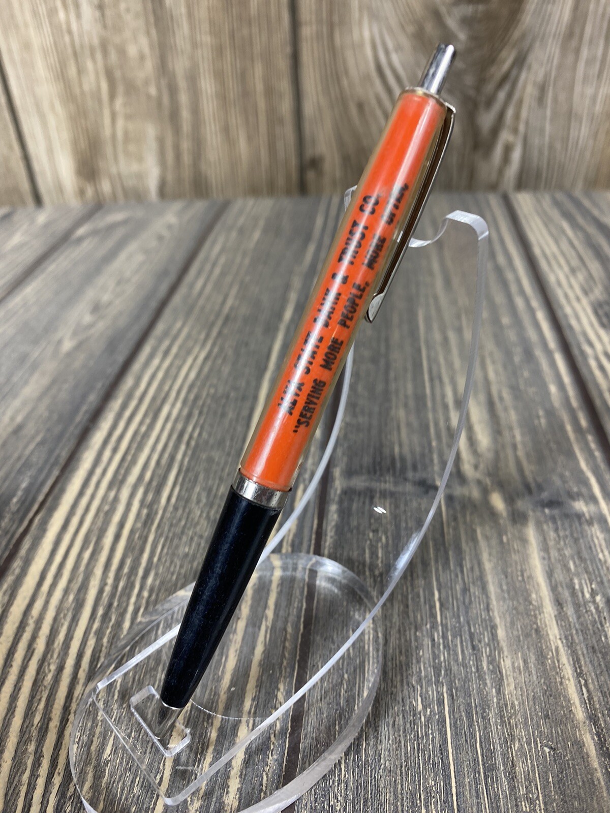 Vintage Alva State Bank And Trust Co Since 1901 Orange Pen Advertisement