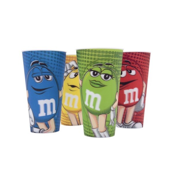 M&M's World Characters Lenticular 24oz Cup Set of 4 New with Box