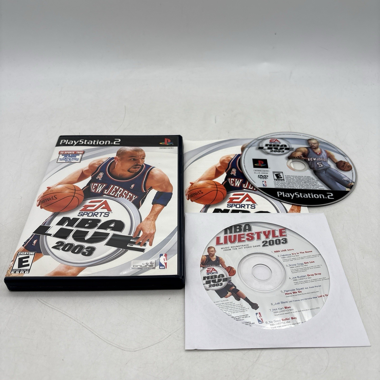 NBA Live 2003 (PS2, 2002) CIB Complete w/ Manual & Soundtrack – Tested