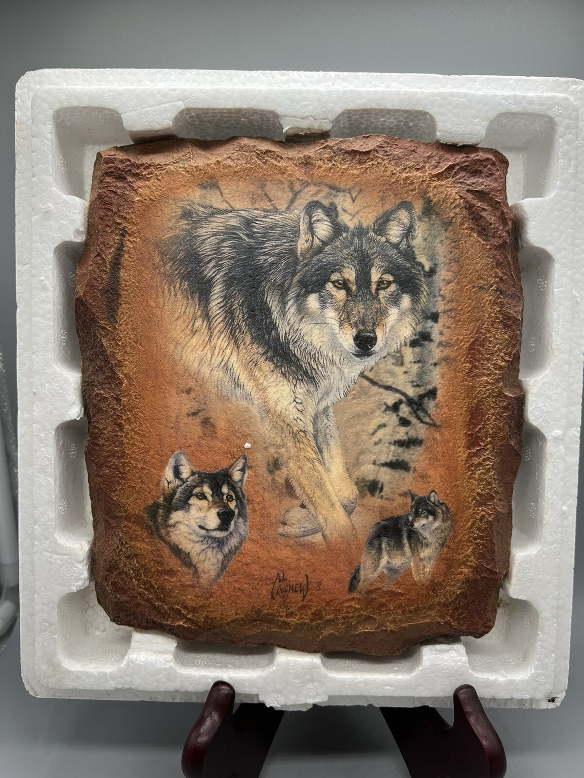 Silent Encounter Plaque by Al Agne Guardians of the Earth Bradford Exchange