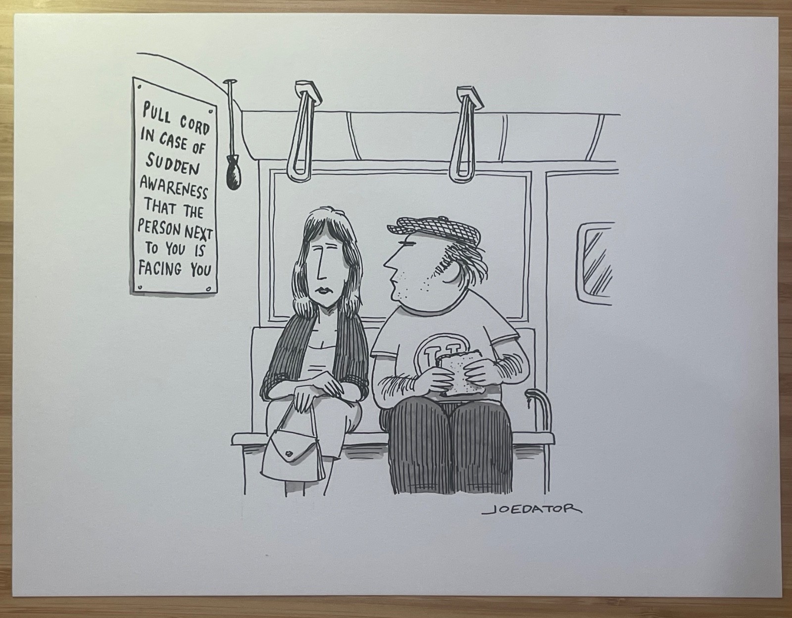 Original New Yorker cartoon “Pull Cord” By Joe Dator 