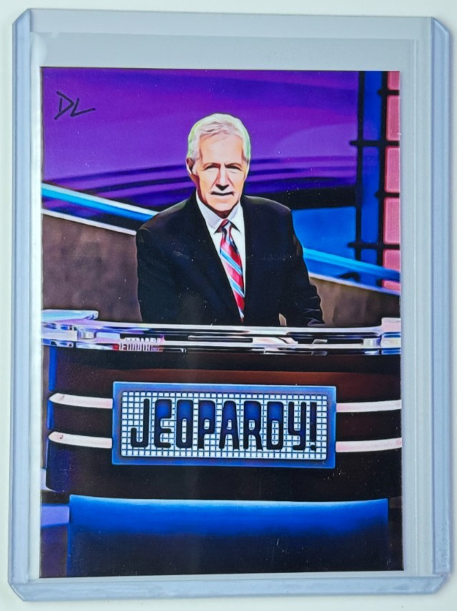 Alex Trebek Limited Edition Artist Signed Jeopardy Trading Card 3/10