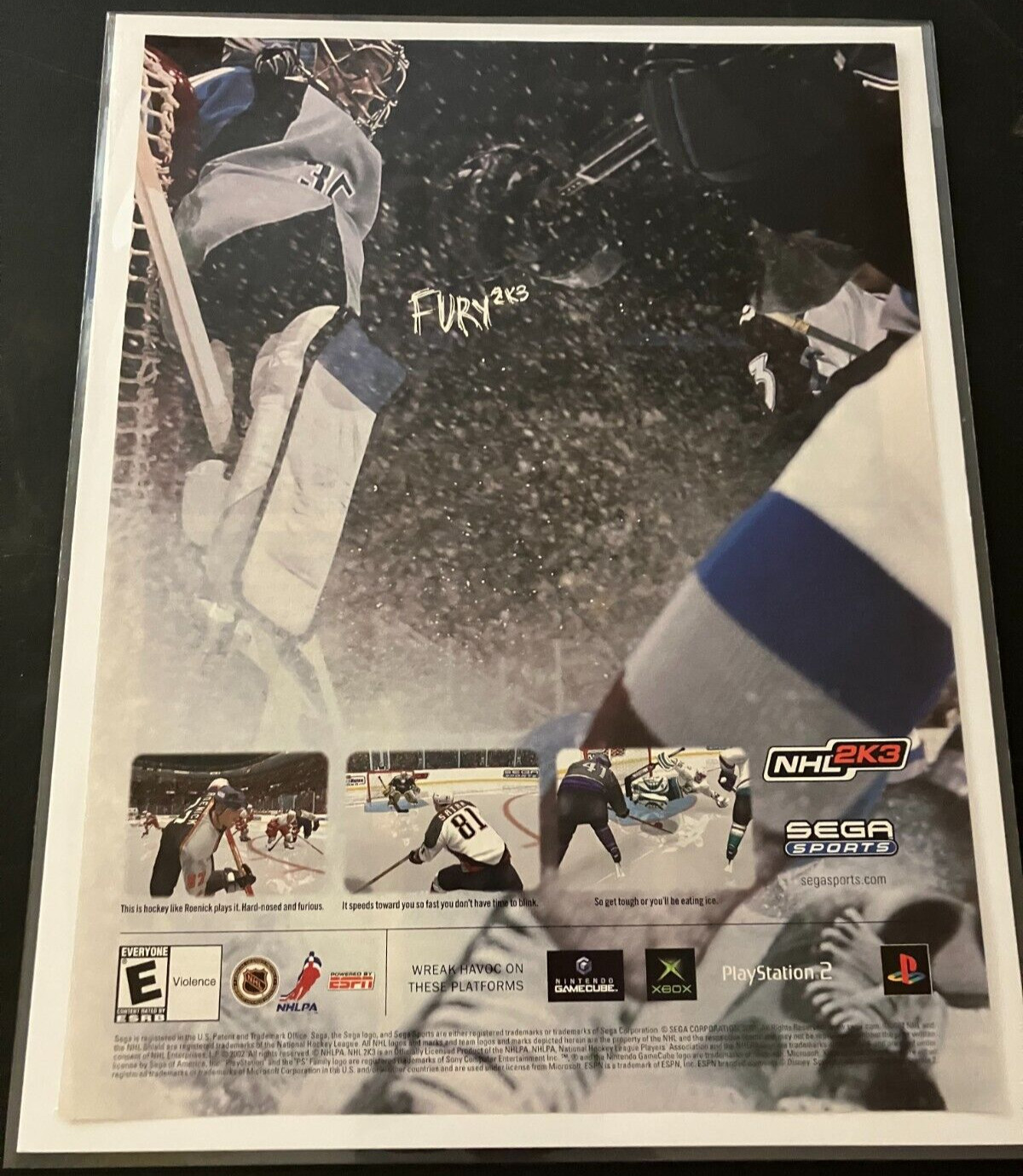 NHL 2K3 Hockey - Vintage Original SEGA Sports Gaming Print Ad / Wall Art