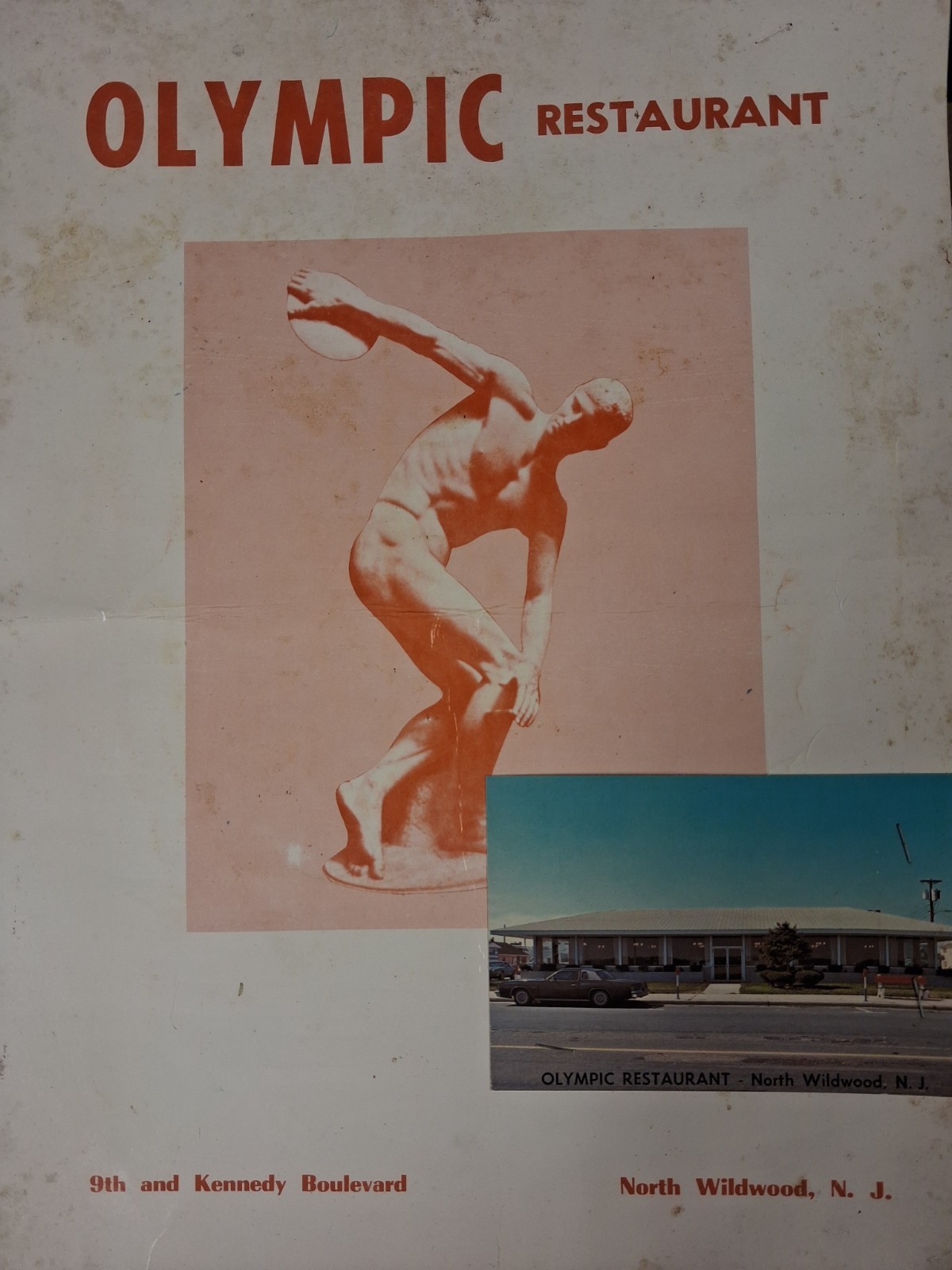 1960s-70s NORTH WILDWOOD NJ Olympic Restaurant MENU Large CAPE MAY COUNTY