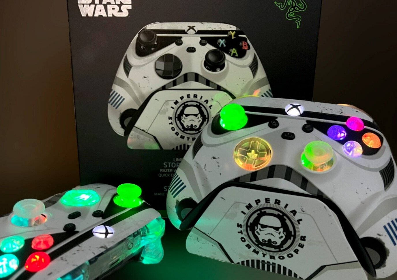 Razer Star Wars Stormtrooper Xbox One Wireless Controller with custom LED mod