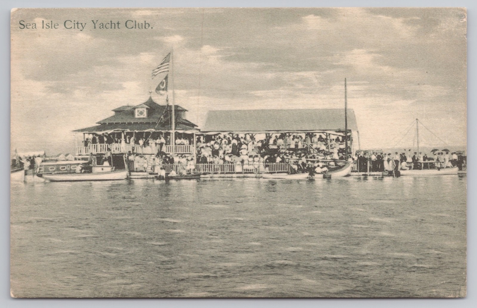 Postcard Sea Isle City New Jersey View of Sea Isle City Yacht Club Posted 1914