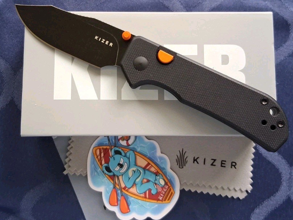 *NEW*🔥 KIZER - Nice Guy w/Black G-10 Handle & Black D2 Blade (V3011BCA1)