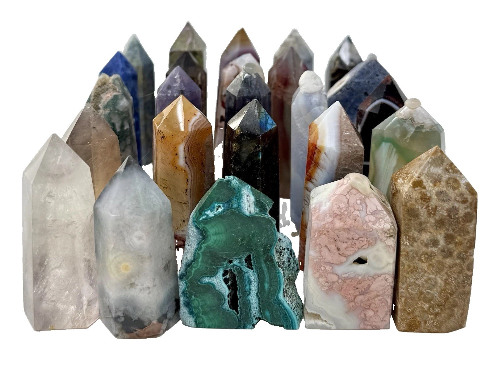 4 Lb Lot Of 25 Crystal 2”-3” Towers