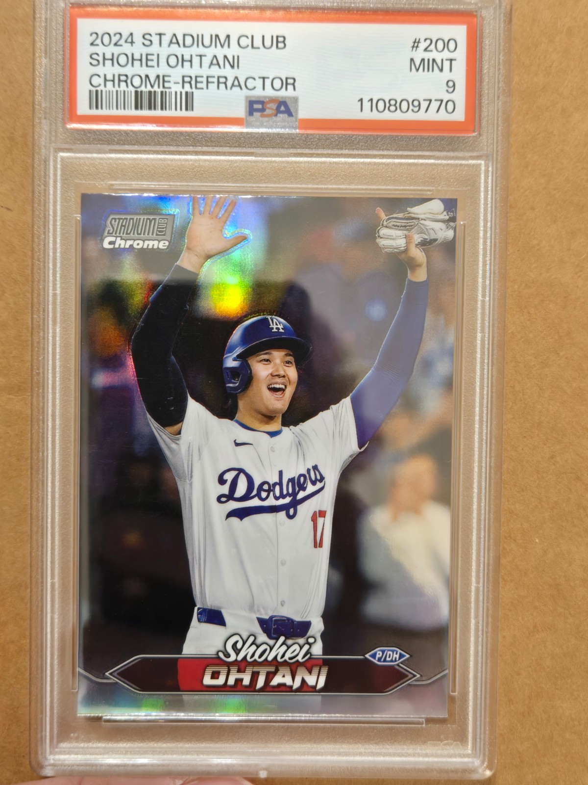 2024 STADIUM CLUB CHROME SHOHEI OHTANI #200 REFRACTOR PSA 9 MINT GRADED