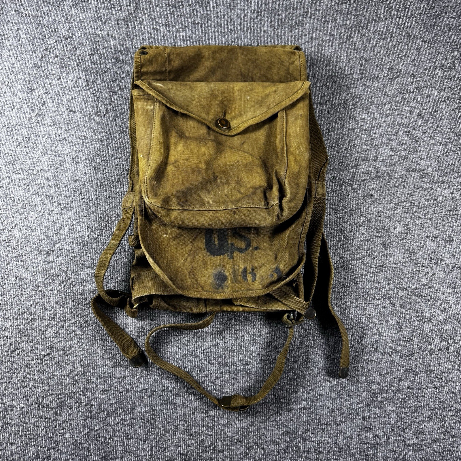 Original WWll US Army Canvas Field Haversack Musette Field Bag 1940s Gear