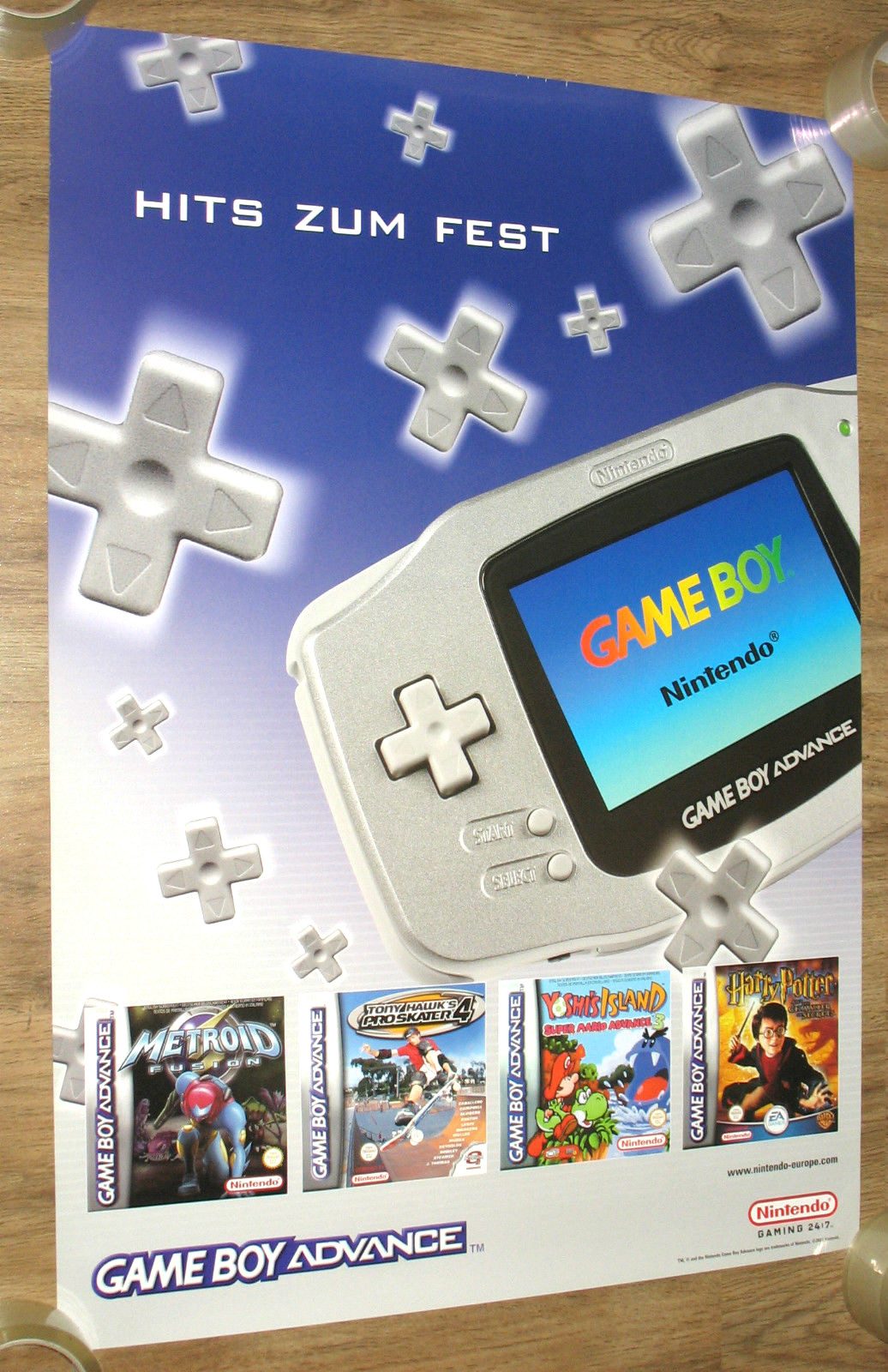 Nintendo GAME BOY Advance promo Poster 84x59cm Metroid Fusion Yoshi's Island