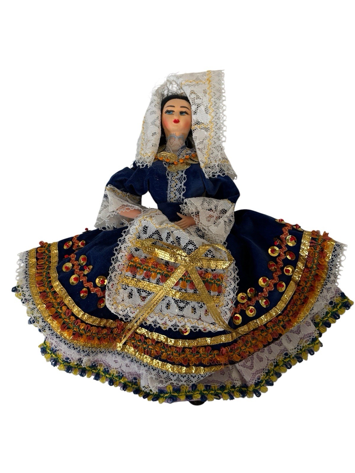 Vintage Greek Souvenir Greece International Doll, Full Elaborate Costume,1960\'s