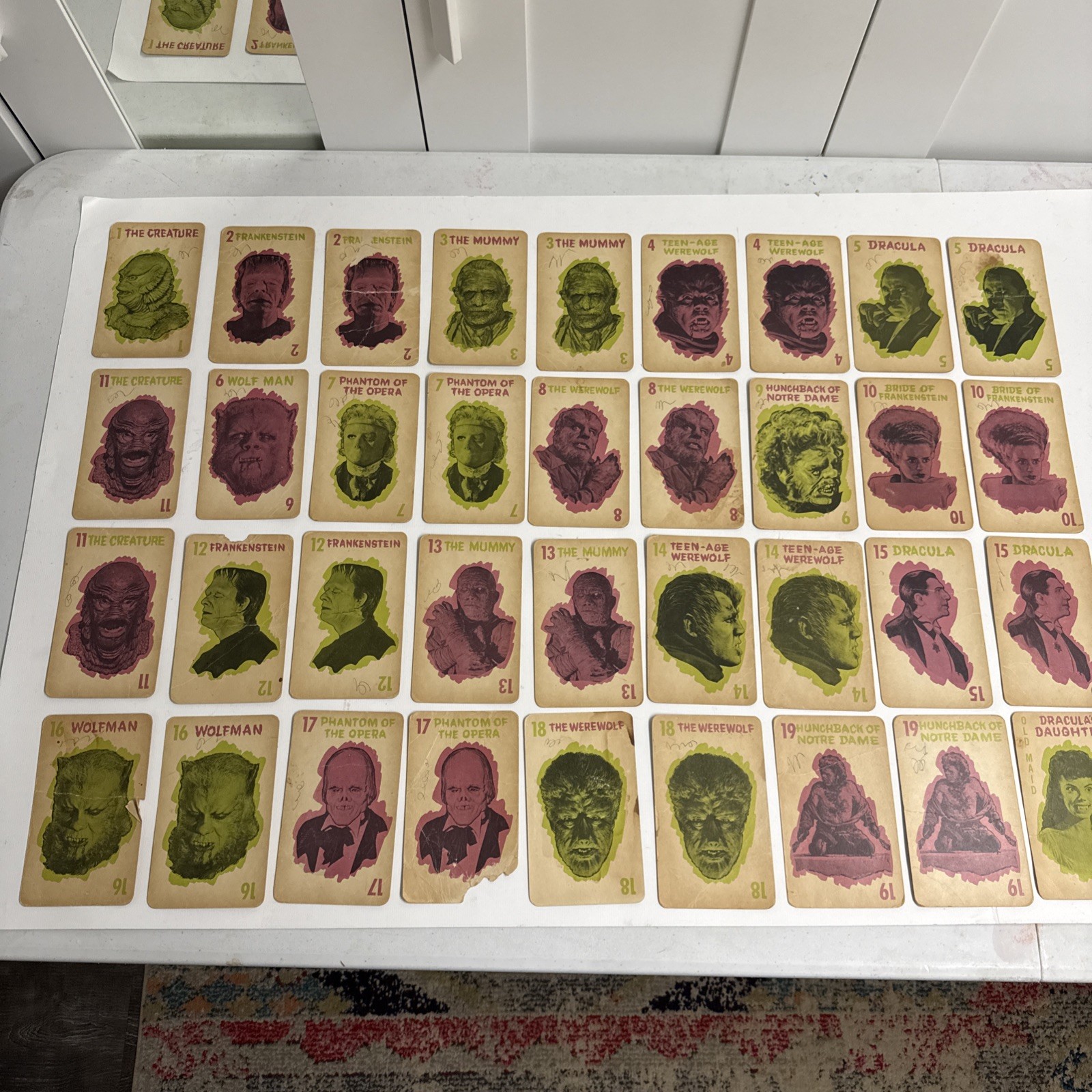 VINTAGE 1964 Milton Bradley Universal Monsters Old Maid Card Game -short 3 cards