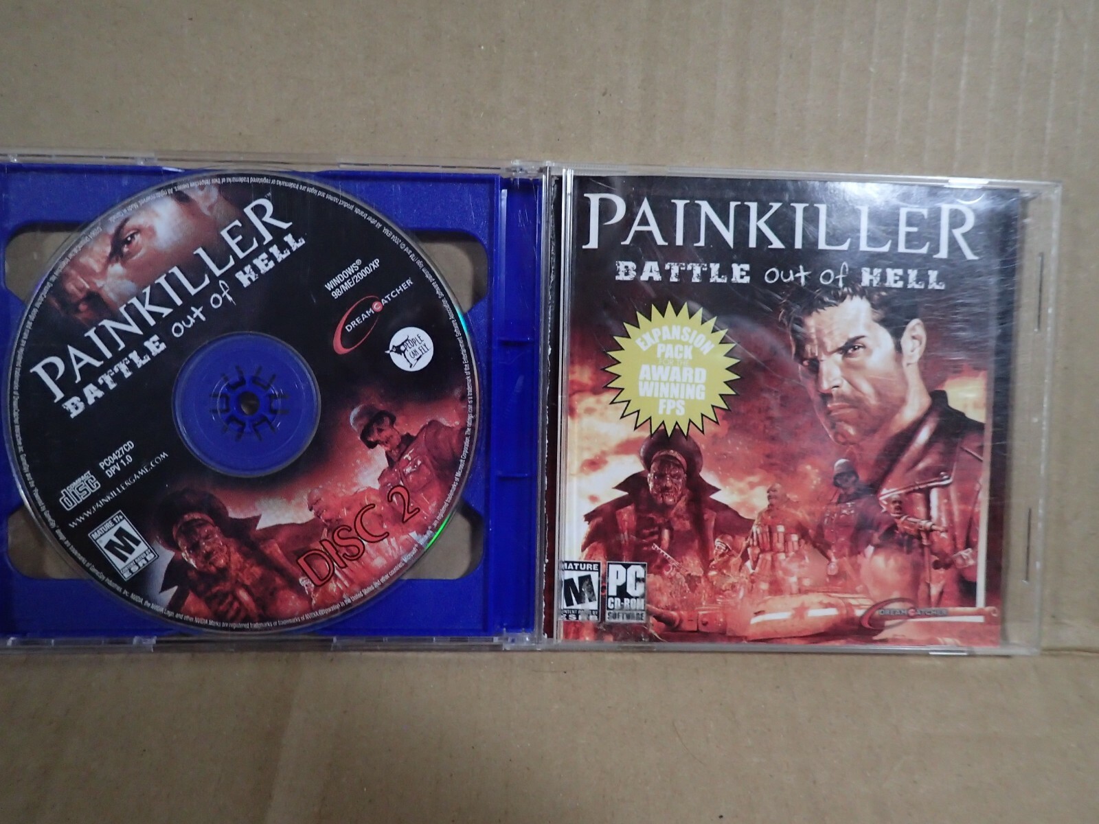 Painkiller - Battle out of Hell Expansion (PC CD) Game and insert