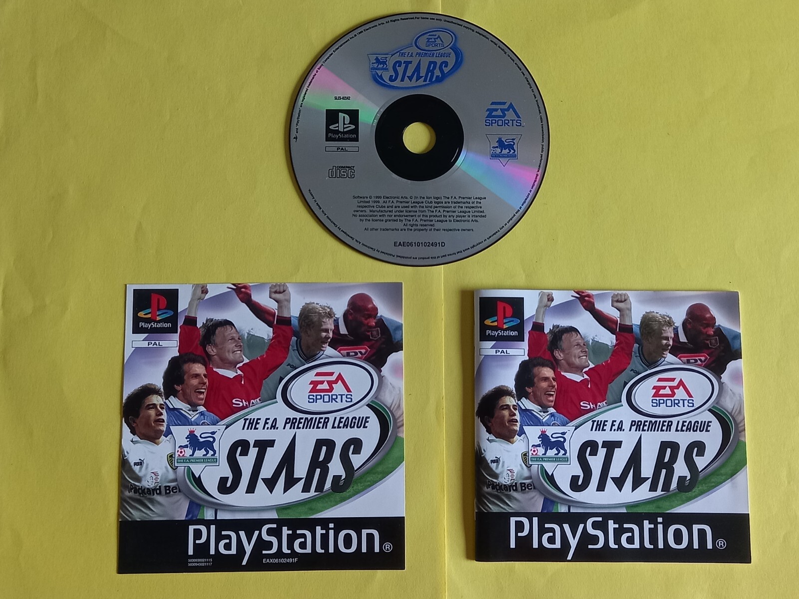 THE F.A. PREMIER LEAGUE STARS - DISC + COVER + MANUAL - PLAYSTATION 1 - PAL UK