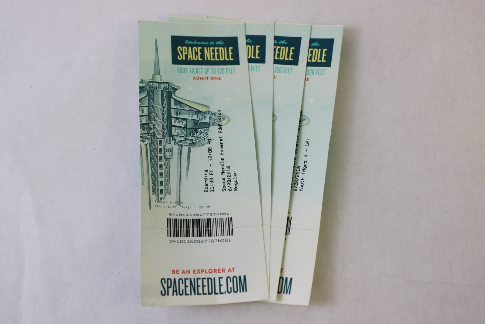 Lot of 4 Space Needle 2016 Tickets Up To 520 Feet Seattle Washington