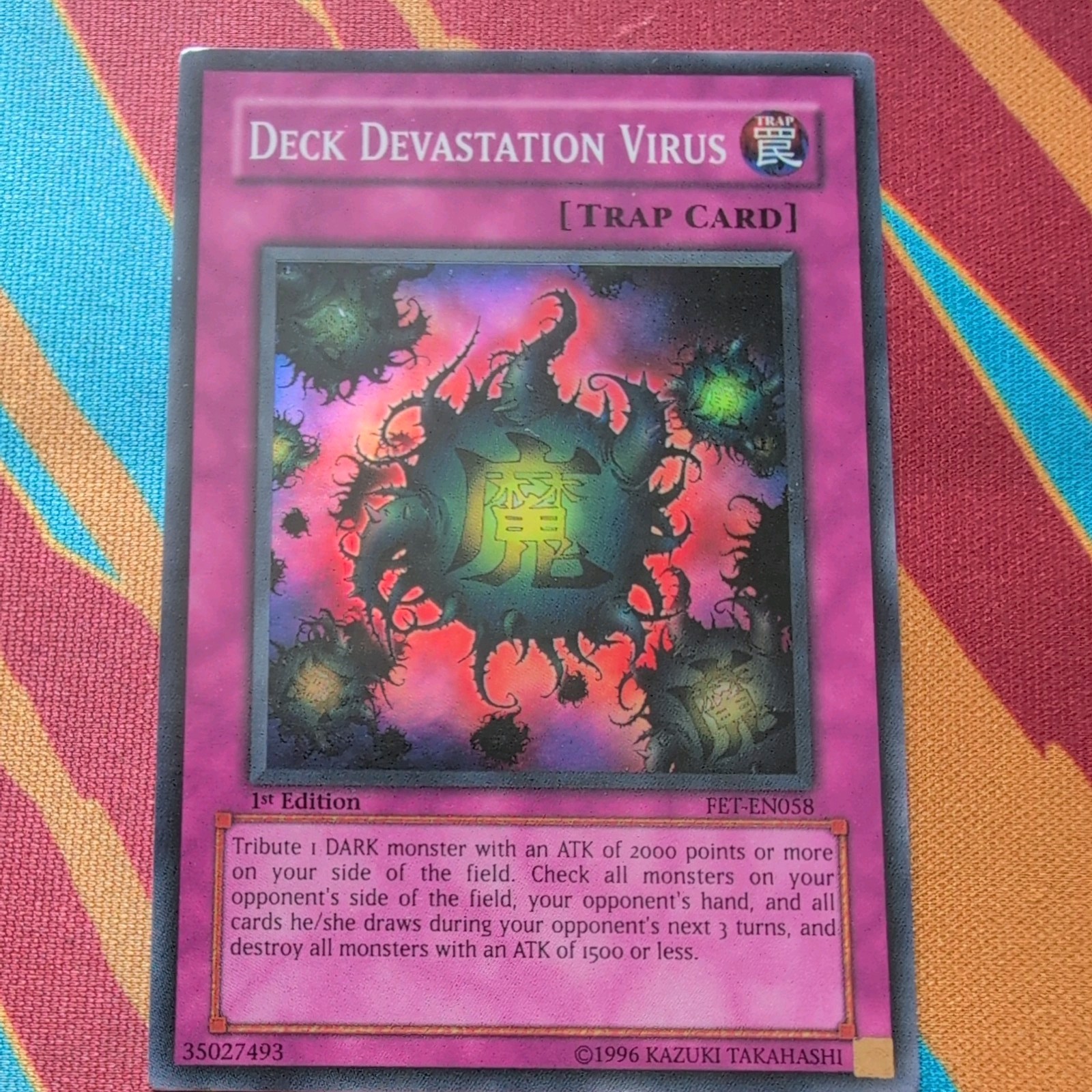 YUGIOH DECK DEVASTATION VIRUS ULTIMATE RARE 1ST EDITION FET-EN058 MP