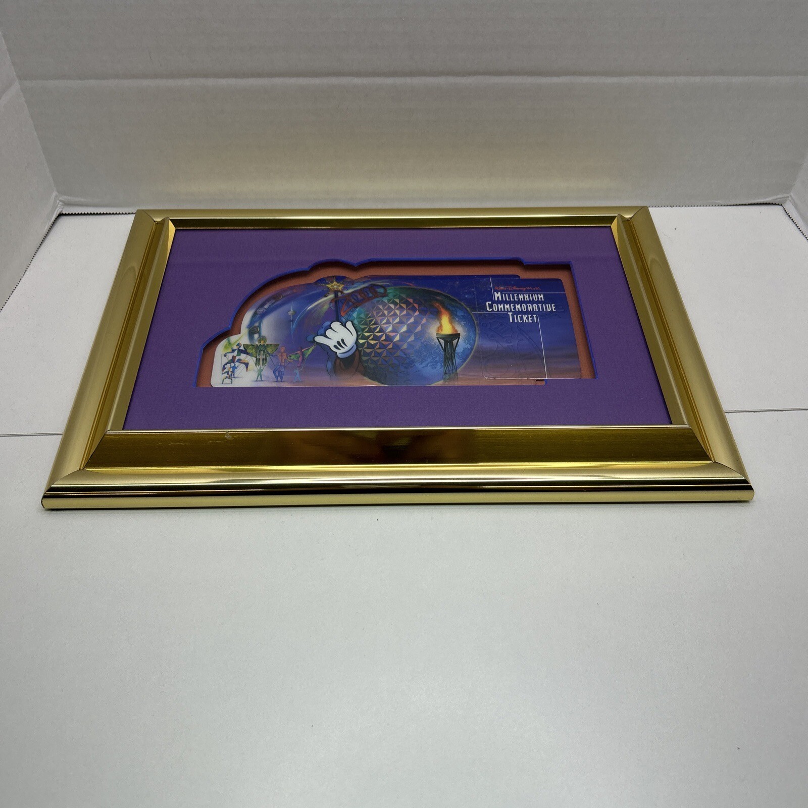 Walt Disney World Millennium Commemorative Ticket, Framed And Matted