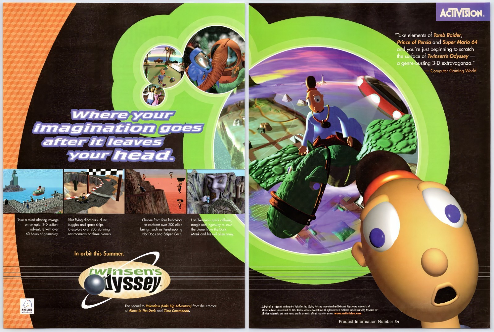 Little Big Adventure 2 Twinsen's Odyssey - PC - Original Print Ad/Poster 1997