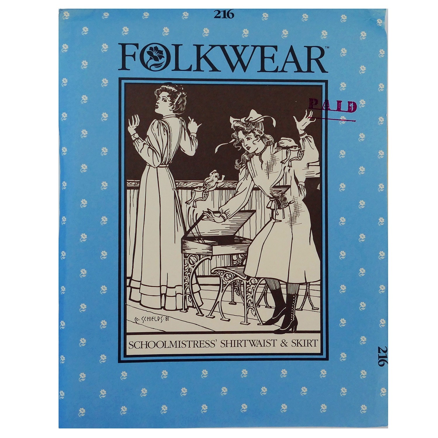 Folkwear Pattern 216 Prairie Schoolmistress Historical School Teacher size 8-14