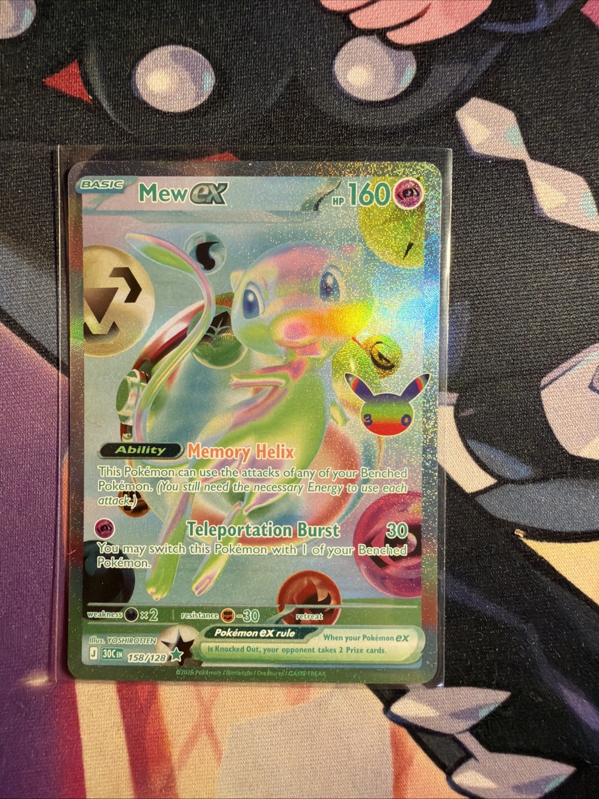 Pokémon TCG Mew ex  158/128 - Futuristic Rare - 30th Anniversary Mint Pack Fresh