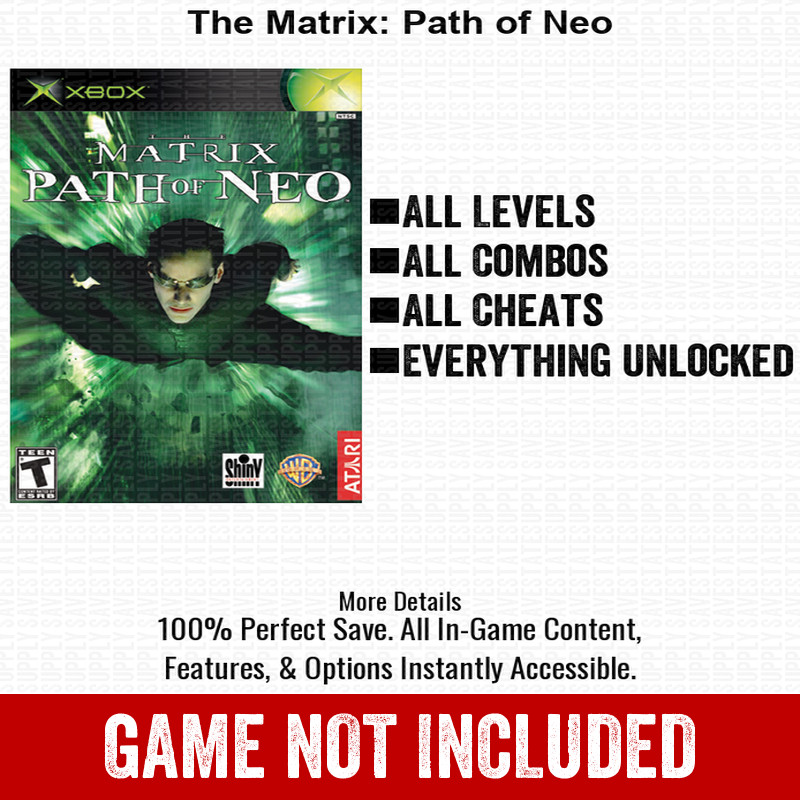 The Matrix Path of Neo 100% Unlocked All Items Xbox USB Save