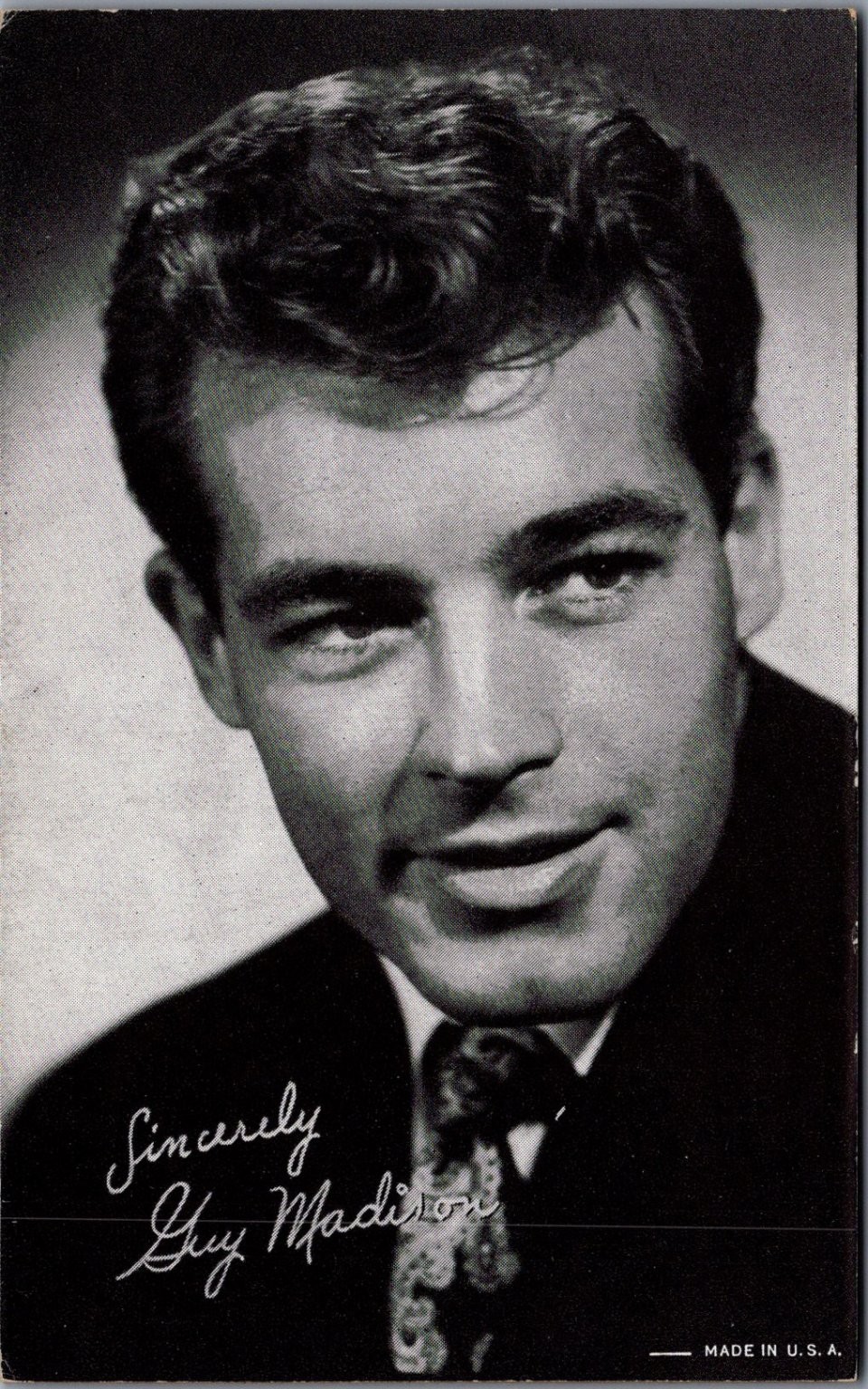 Guy Madison Vintage MUTOSCOPE Card Hollywood Actor Star Portrait Postcard