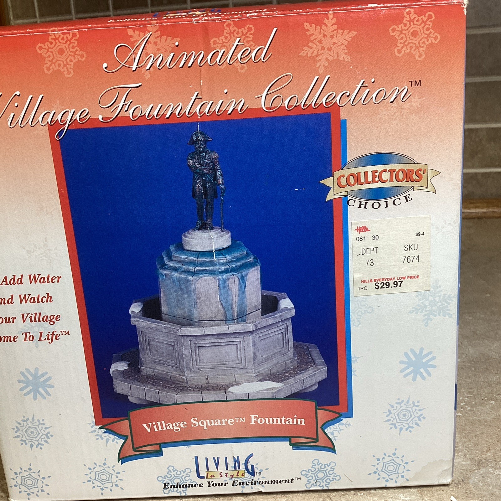 Vintage Living In Style  village Working Water fountain - New In Box
