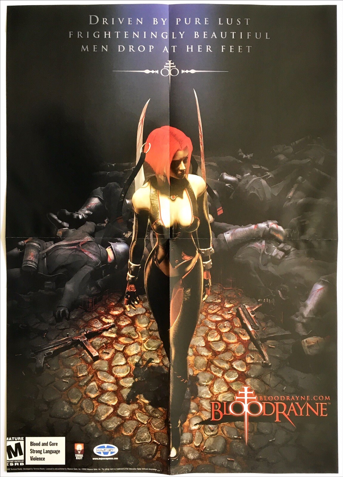 Vintage Poster 2002 BloodRayne PS2 Xbox GameCube PC Original Promo Print Ad Art