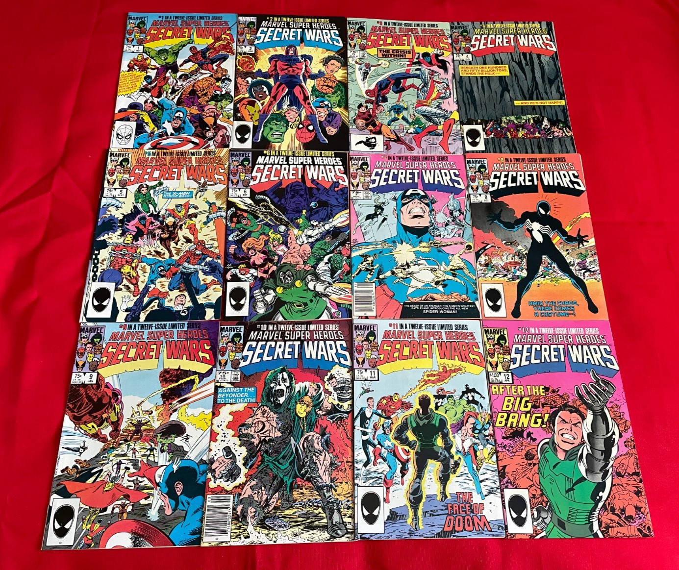MARVEL SUPERHEROES SECRET WARS 1984 SET 1 - 12 COMPLETE BLACK COSTUME #8 26-256