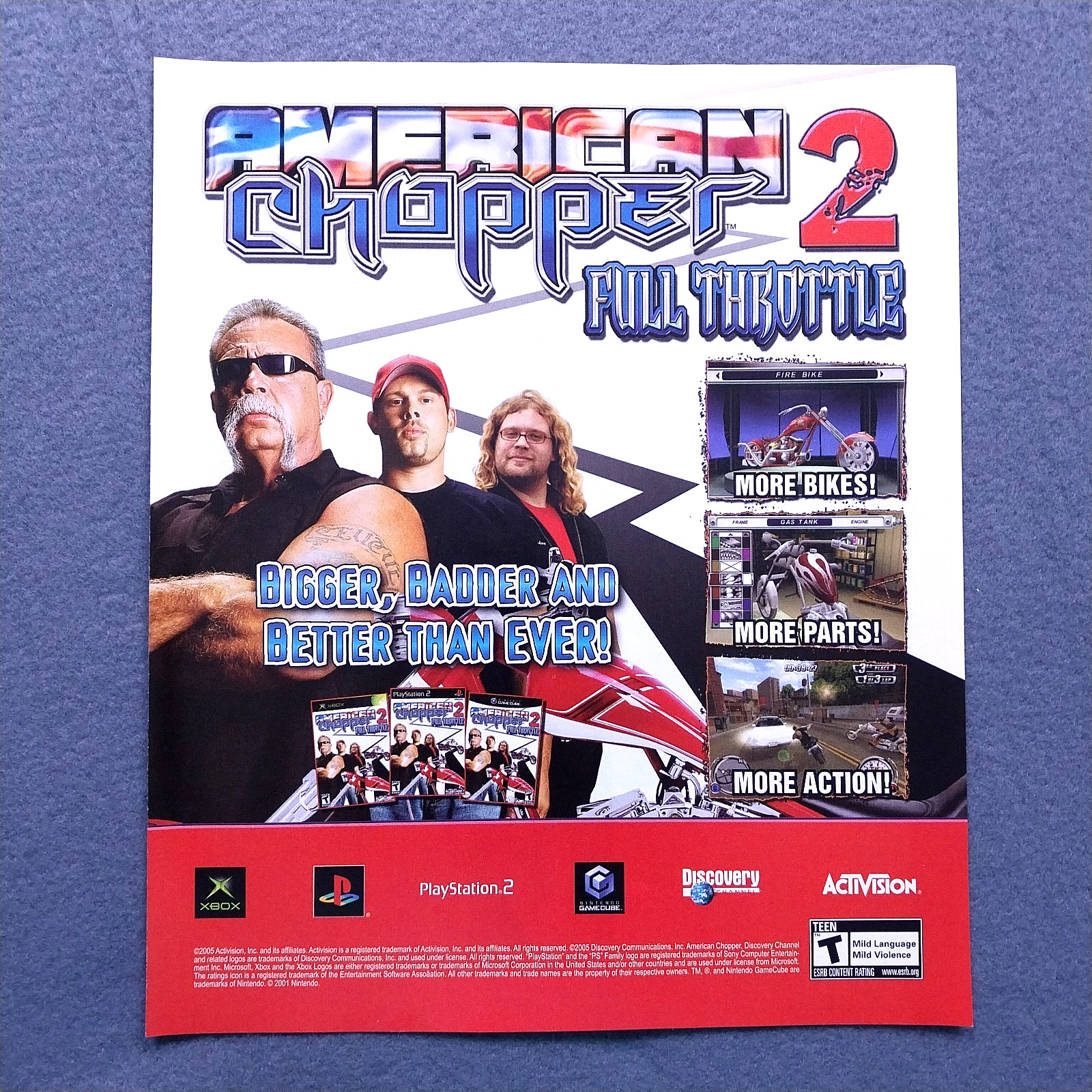 2000's American Chopper 2 Game Promo Vintage Magazine Print Ad - Gamer Wall Art