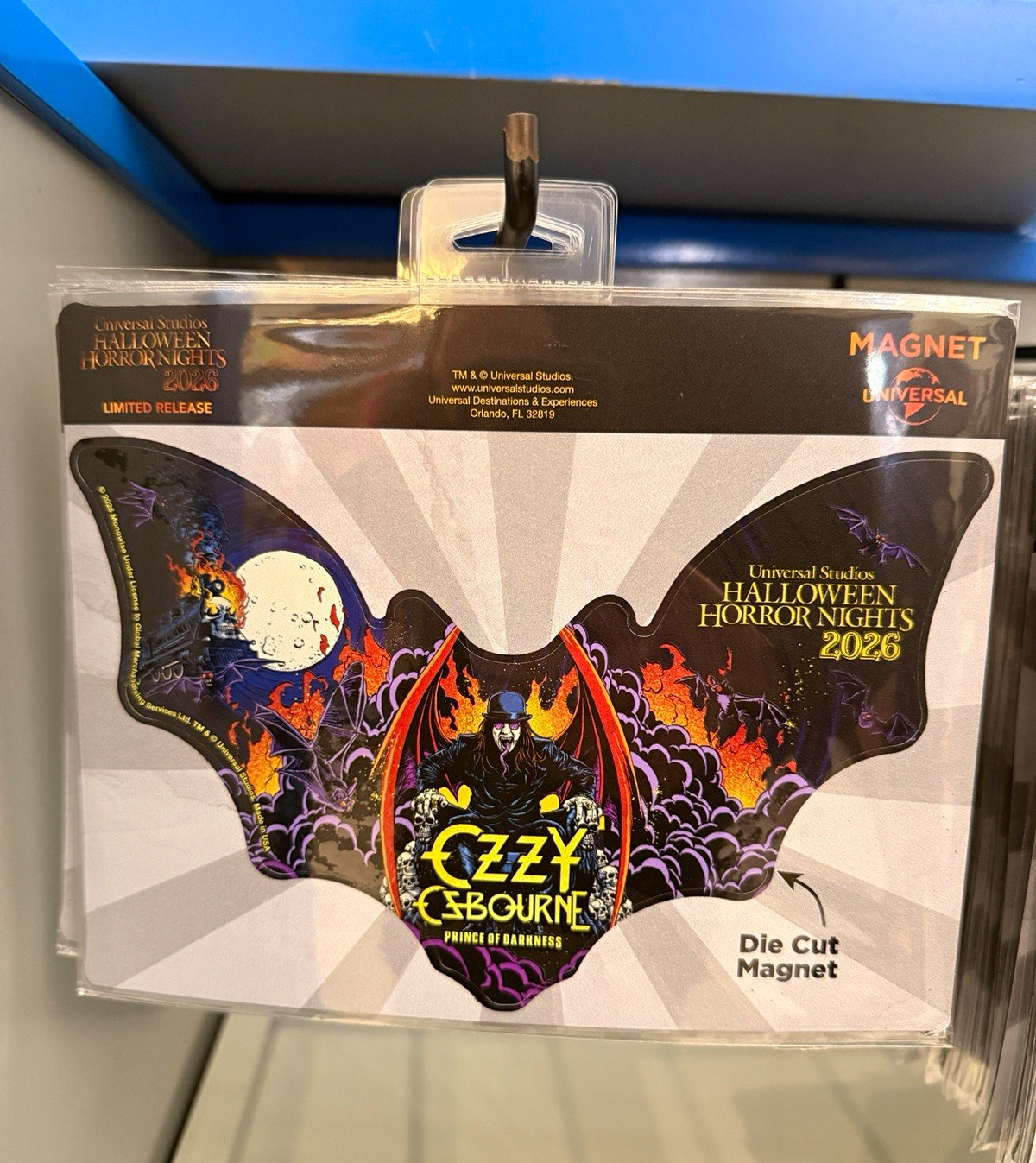 Universal HHN Ozzy Osbourne Halloween Horror Nights 2026 Die Cut Magnet