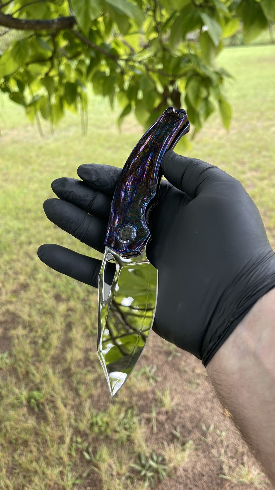 Kunwu Giga Padre Folding Knife - Mirror ZDP-189 Blade - Timascus Full Dress