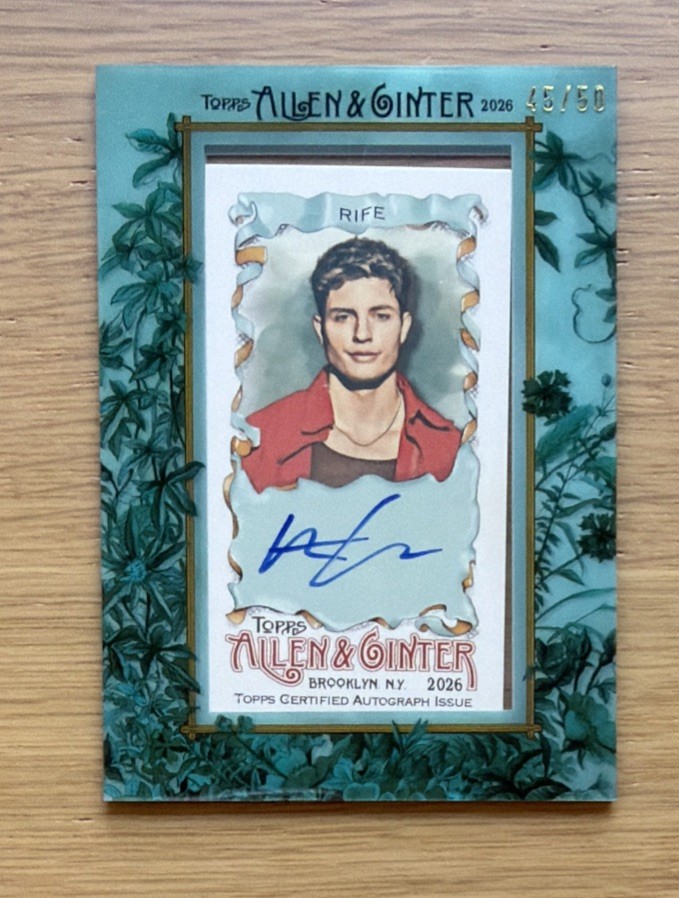 Topps 2026 Allen & Ginter · MATT RIFE Framed AUTOGRAPH · MA-RI AUTO · #45/50