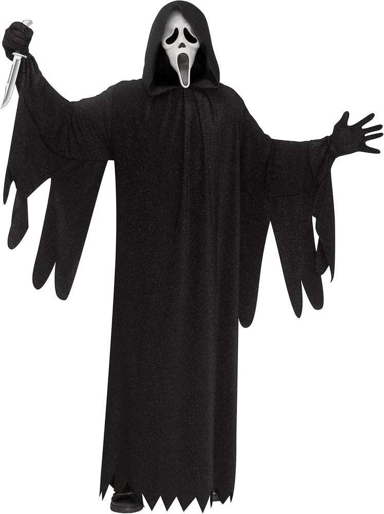 Ghost Face 25 Anniversary Scream Movie Adult Costume Mask Robe Gloves Halloween