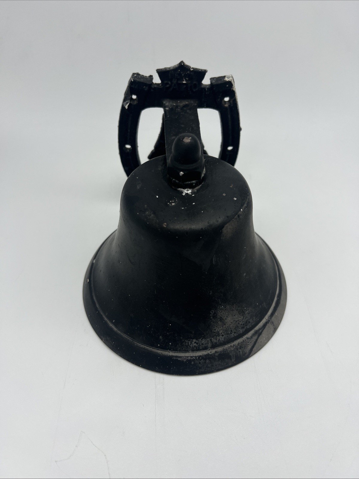 Bevin Patio Bell Vintage Cast Iron  Garden Wall Mount Horse Shoe Farmhouse