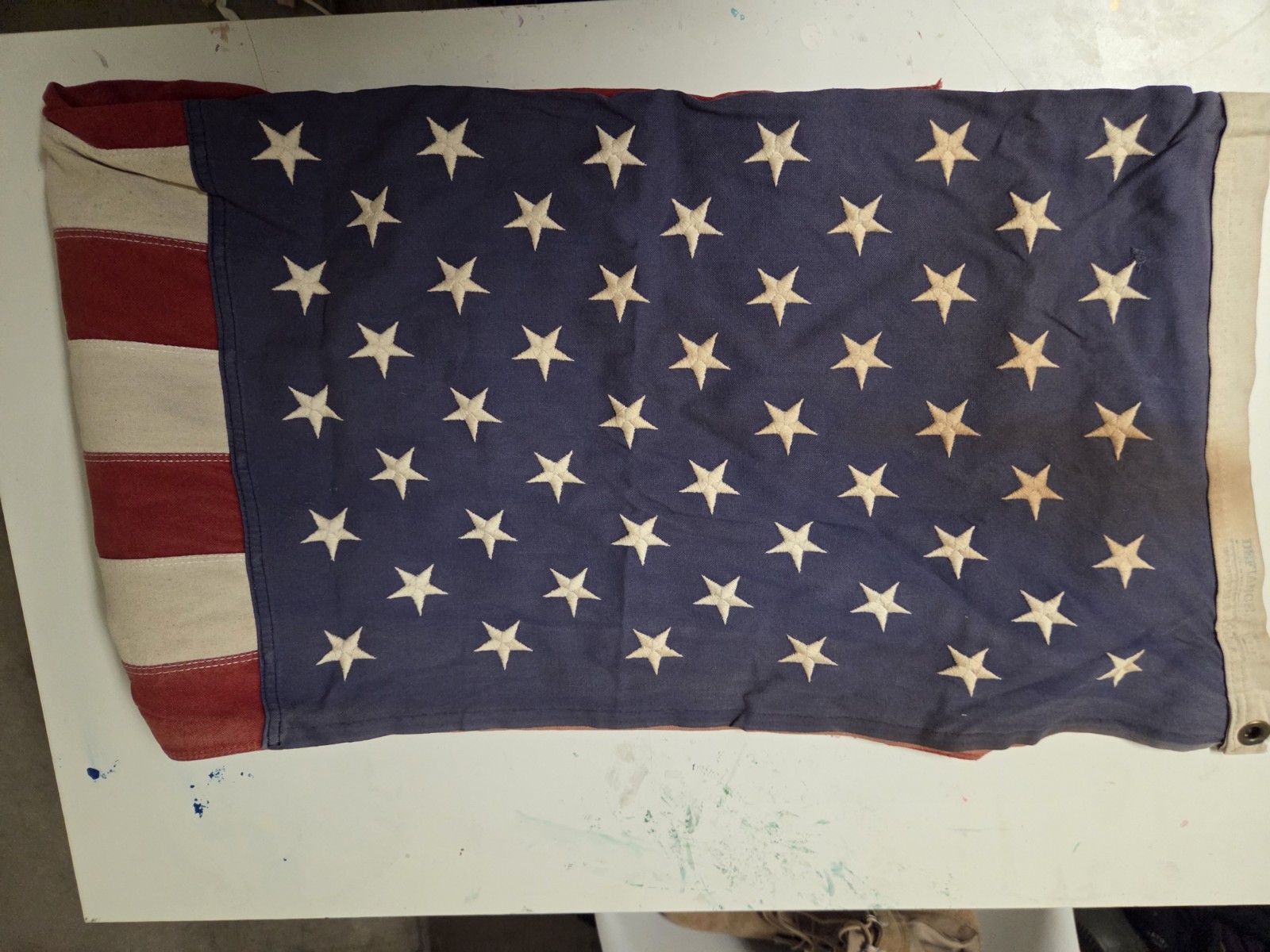 Vintage Defiance 50-Star American Flag (100% Cotton Bunting) - Collector / Craft