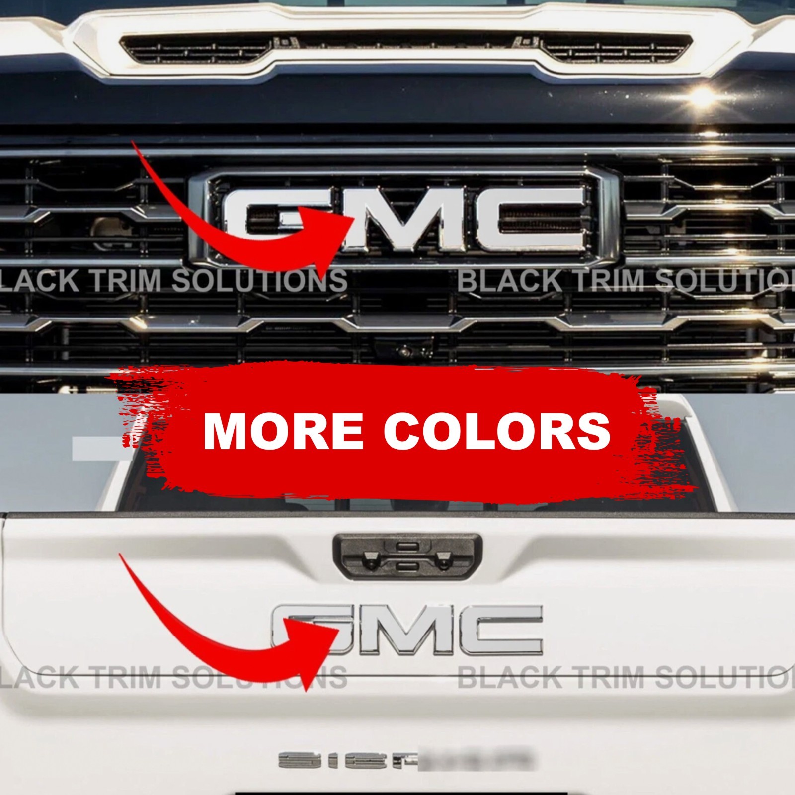 For 2024-2026 Gmc Sierra 2500 Color Overlay DECAL x2 for Front Rear Emblem 25 HD