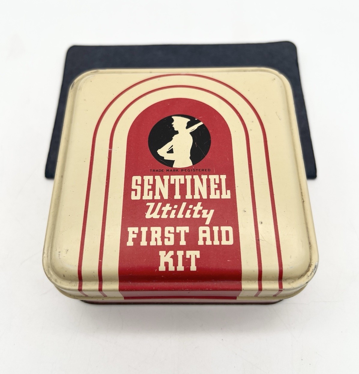 Vintage 50s Sentinel Utility First Aid Kit Tin Metal Box Medical Empty